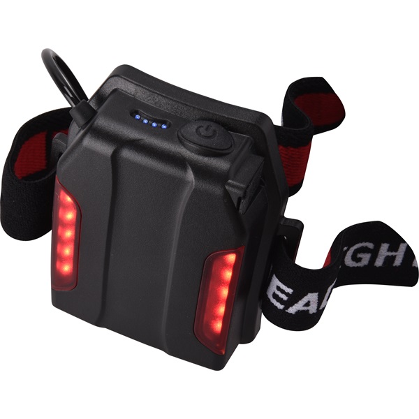 LED fejlámpa, 10 W, CREE XPL, 450 Lumen; tölthető akkuval, zoom + 3 funkció (teljes/ 1/4 fényerő, villogás), fehér+piros