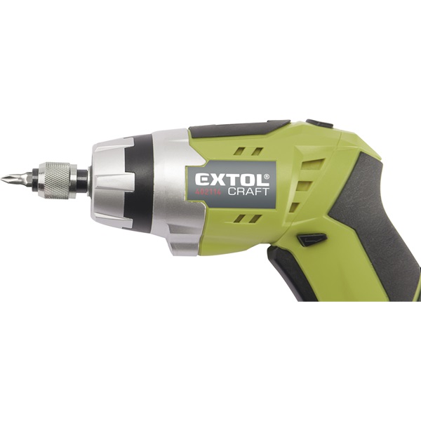 akkus csavarbehajtó, Li-ion; 3,6V, 1300 mAh,  200 1/min, 1/4", hatszög BIT-ekhez, elforgatható