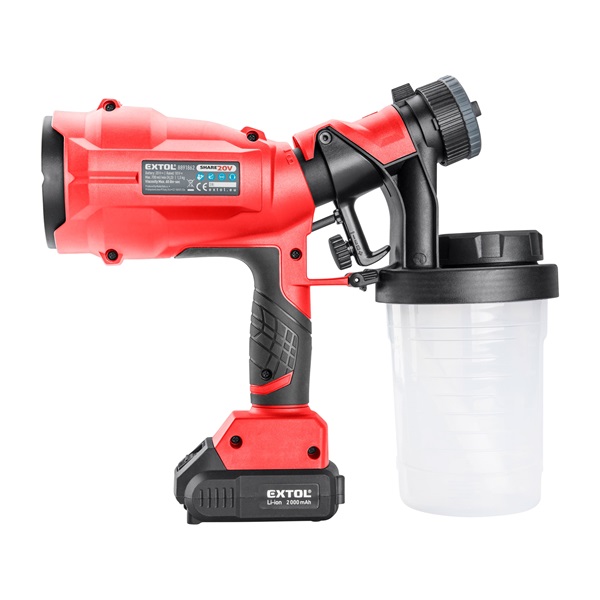 akkus festékszóró gép, Share20V, 20V, Li-ion, 1db akku, 1db töltő, 2000 mAh, 700 ml/perc