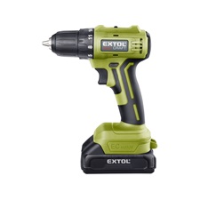 akkus fúrócsavarozó, Extol Craft, 20V, kefementes motor, kofferban; 2db 2000 mAh Li-ion akku + 1 db töltő