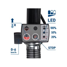 akkus talicska, 24V, szénkefementes, ólom akku 12 Ah, töltő, 150 kg, direktmeghajtású