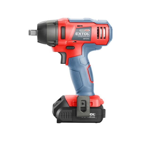 akkus ütvecsavarozó, Share20V, 1/2" négyszög, Li-ion; 180 Nm, 1db 20V akku: 2000 mAh, 1db töltő,