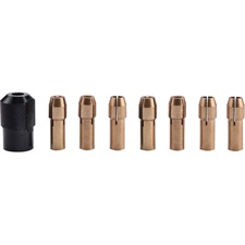 befogó tokmány klt., 8 db, befogás: 1-1,6-2-2,3-3-2×3,2 mm, M8×0,75 mm, a 404120, 404121, 8892201 mini köszörűgéphez