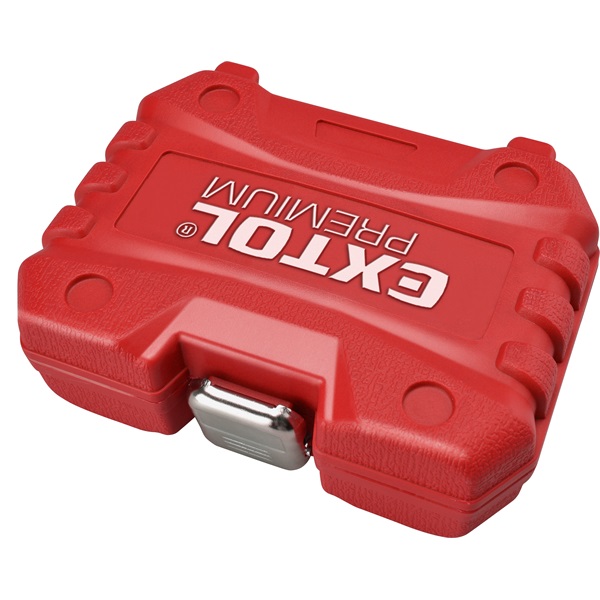 csavarkiszedő klt. TWIST; 3/8" befogás, 9db fej: 10, 11, 12, 13, 14, 15, 16, 17, 19mm, 1 db kiütőrúd, CrMo, műanyag kof.