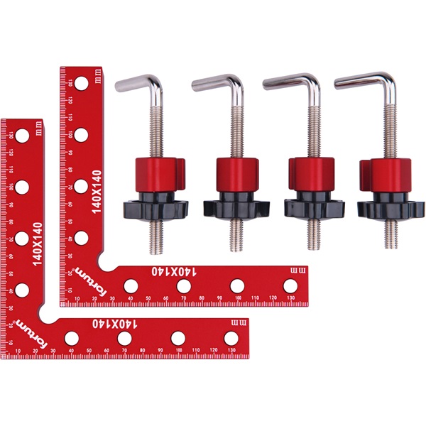 derékszög szorító, (L-alakú szorító) 2 db, 140×140 mm, ALU