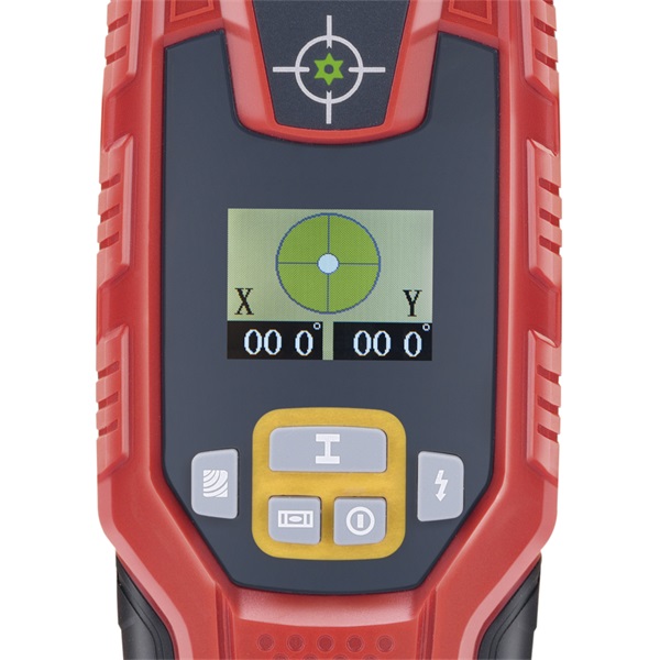 digitális detektor, rejtett fém (vas, réz, alu) és fa tárgyak, illetve feszültség alatti vezeték keresésére, LCD kijelző