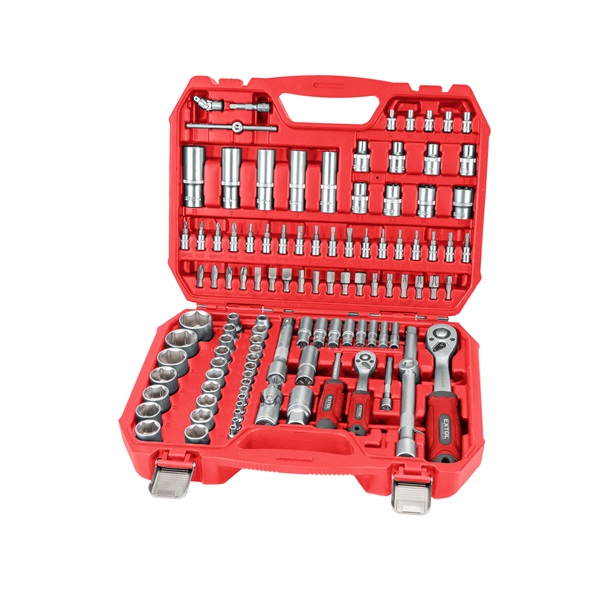 dugókulcs klt., CV., racsnis 45fog ; 1/4" és 1/2", 110db, 4-32mm, 32db bit(lapos, kereszt,imbusz,torx), gyertyakulcs