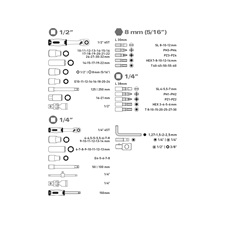 dugókulcs klt., CV., racsnis 45fog ; 1/4" és 1/2", 110db, 4-32mm, 32db bit(lapos, kereszt,imbusz,torx), gyertyakulcs