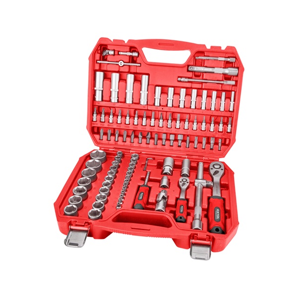 dugókulcs klt., CV., racsnis 45fog ; 1/4" és 1/2", 94db, 4-32mm, 32db bit(lapos, kereszt,imbusz,torx), gyertyakulcs16&21