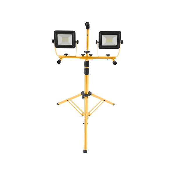 hordozható LED lámpa, 2×30 W, reflektor; 2×2700 Lm, teleszkópos állvánnyal, 230V/50Hz