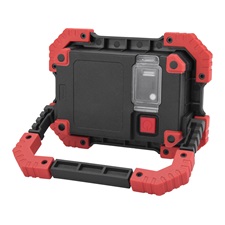 hordozható LED lámpa (reflektor), 10W; 1000 Lm, IP54, Li-ion akkus, 4400 mAh, USB tölthető, Power Bank funkcióva 0,36 kg