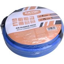 légtömlő egyenes, 10m, kompresszorhoz, 3/8", átm.: 9 / 15 mm, max. 20 Bar, gyorscsatlakozókkal