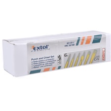 lyukasztó, pontozó és véső klt. 6db CrV. HRC 52-58 ; 1db pontozó, 2 db lyukasztó, 3 db véső, hossz.:120-150mm