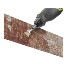 mini drótcsiszoló klt. 3,2 mm befogás, 45 db, 3 féle fazékkefe fejforma, rezezett acélszál