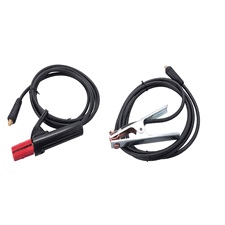 munkakábel elektródafogóval + földelőkábel csipesszel, 8796011 inverterhez, 160 A, 3 m, 16 mm2, MMA hegesztéshez