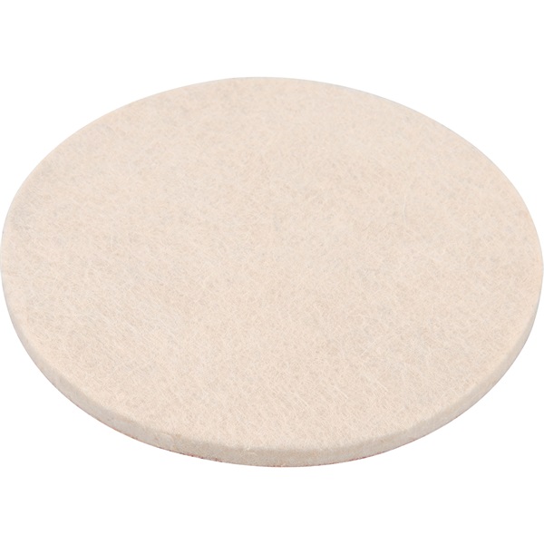 polírkorong, gyapjú/filc keverék, fehér; 115 mm, 7 mm vastag, tépőzáras