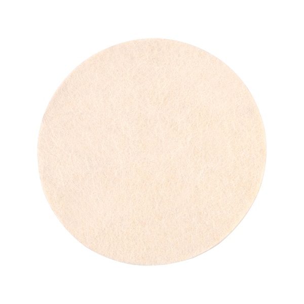 polírkorong, gyapjú/filc keverék, fehér; 150 mm, 7 mm vastag, tépőzáras