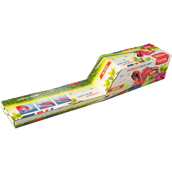 sövényvágó gép, elektromos 650W; penge hossz: 550mm, max. átvágható átmérő: 20 mm, 1500 1/perc, 3,1 kg