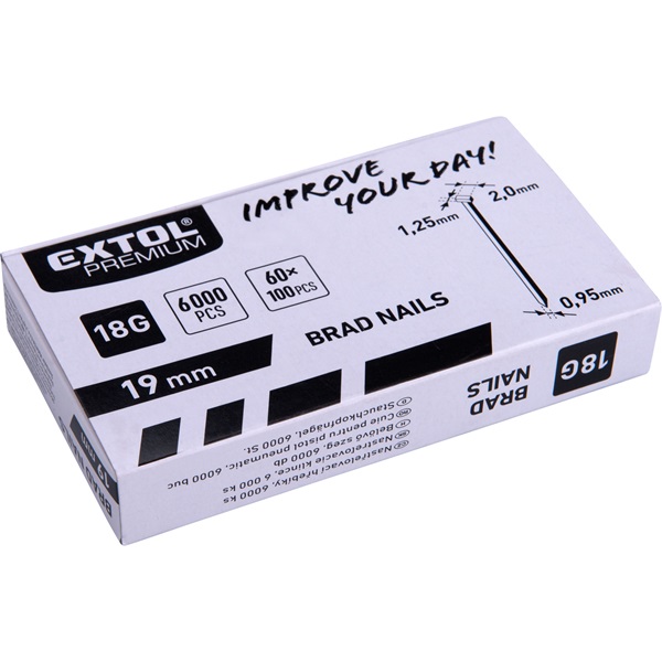 szeg fejjel, 8891860, 8891861, 8865040 tűzőgéphez 6000 db, 18G, szár.: 1,25×0,95 mm, fej: 2,0 mm, hossz.: 19 mm