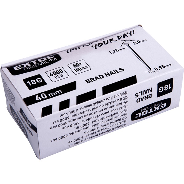 szeg fejjel, 8891860, 8891861, 8865040 tűzőgéphez 6000 db, 18G, szár.: 1,25×0,95 mm, fej: 2,0 mm, hossz.: 40 mm