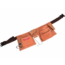 szerszámtartó öv, 9 zsebes, bőr; erős műanyag csattal