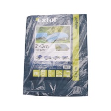 takaróponyva, vízálló, de nem UV álló; 100g/nm, 6×10m névleges méret, valós méret:  5,8×9,8 m,PE, lefűző lyukakkal