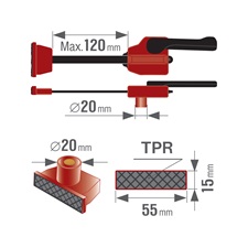 vízszintes asztalos gyorsszorító a  4759990 munkapadhoz, 0-120 mm